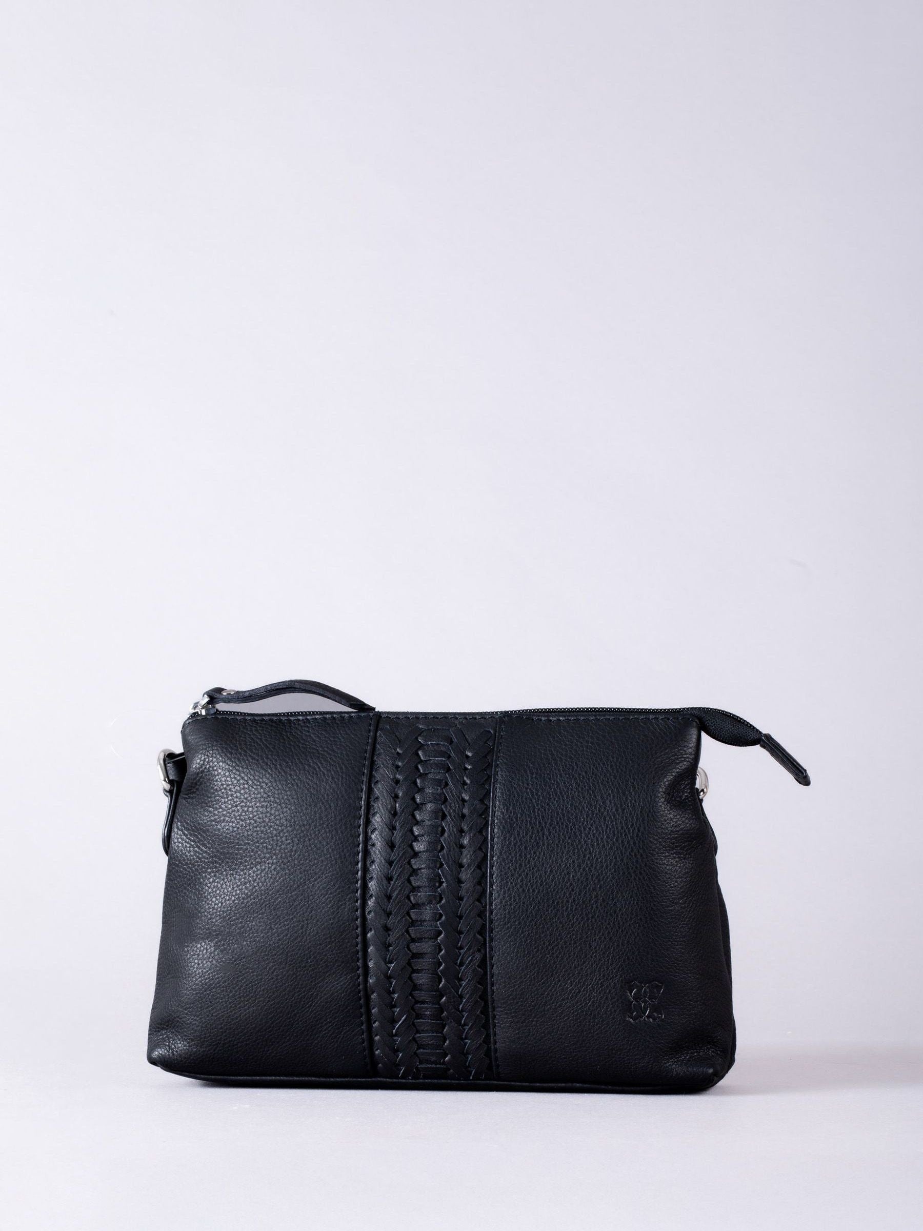 Lakeland Leather black Eden cross-body bag - British product
