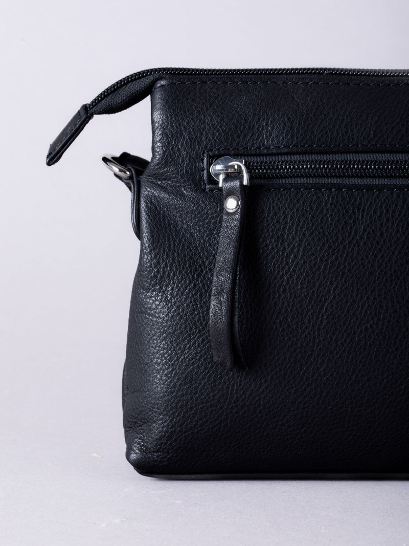 Lakeland Leather black Eden cross-body bag - British product