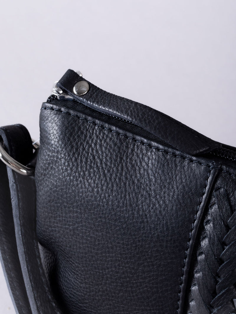 Lakeland Leather black Eden cross-body bag - British product
