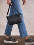 Lakeland Leather black Eden cross-body bag - British product