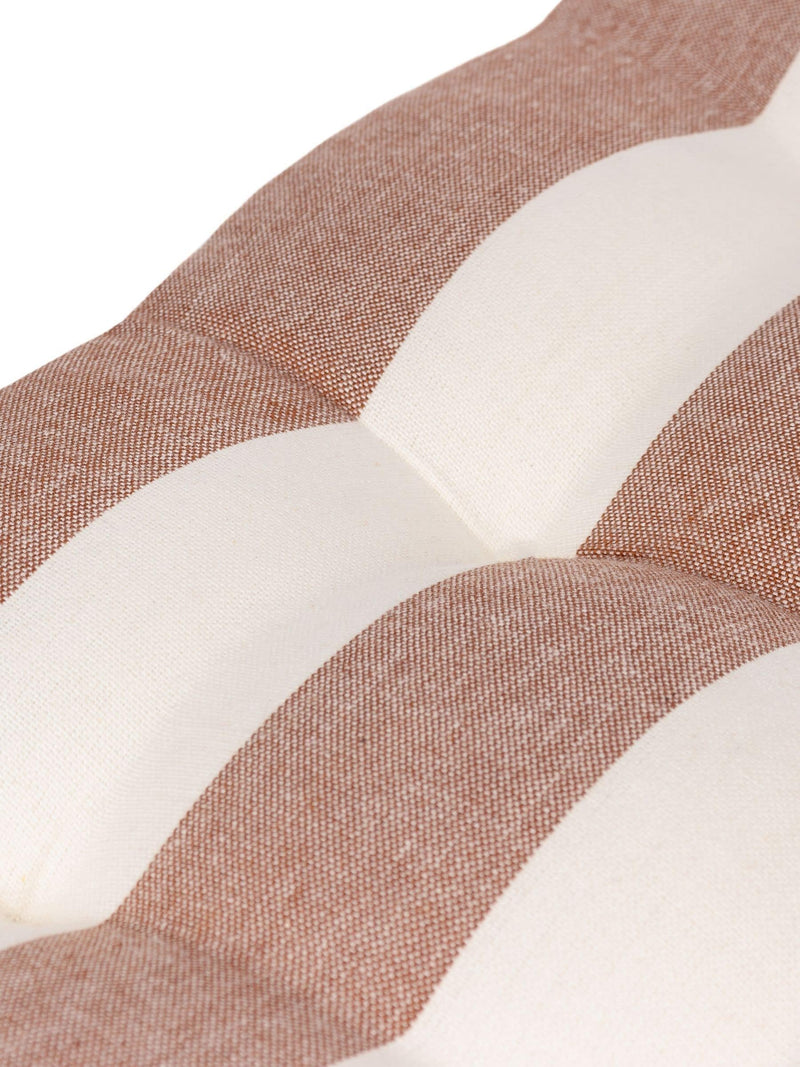 Yard Pecan Hayle Striped Cotton Seat Pads 2 Pack 40cm x 3cm (British brand)