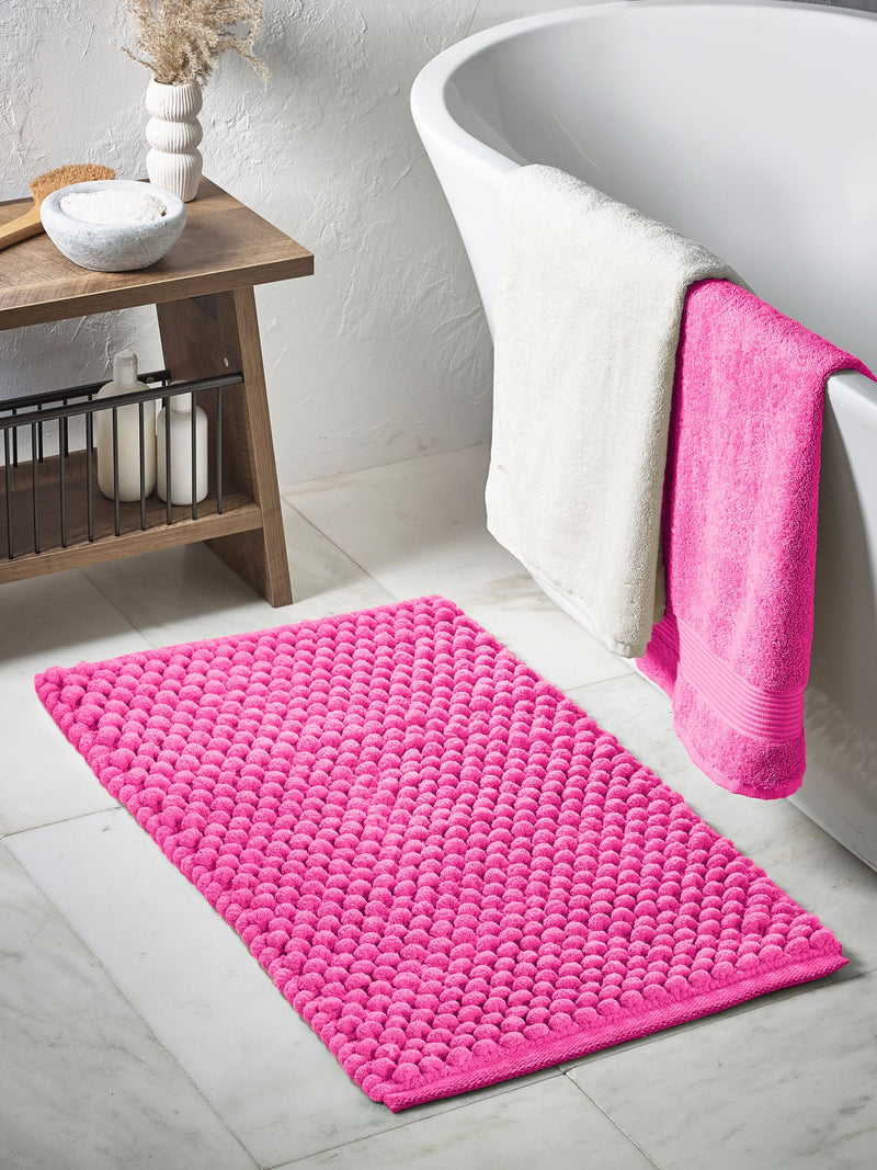 Hot Pink Bobble Bath Mat
