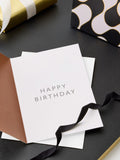 Geometric birthday gift bag set blue white 28cm (British brand)