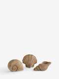Natural rattan effect shell ornaments set of 3 (British brand)