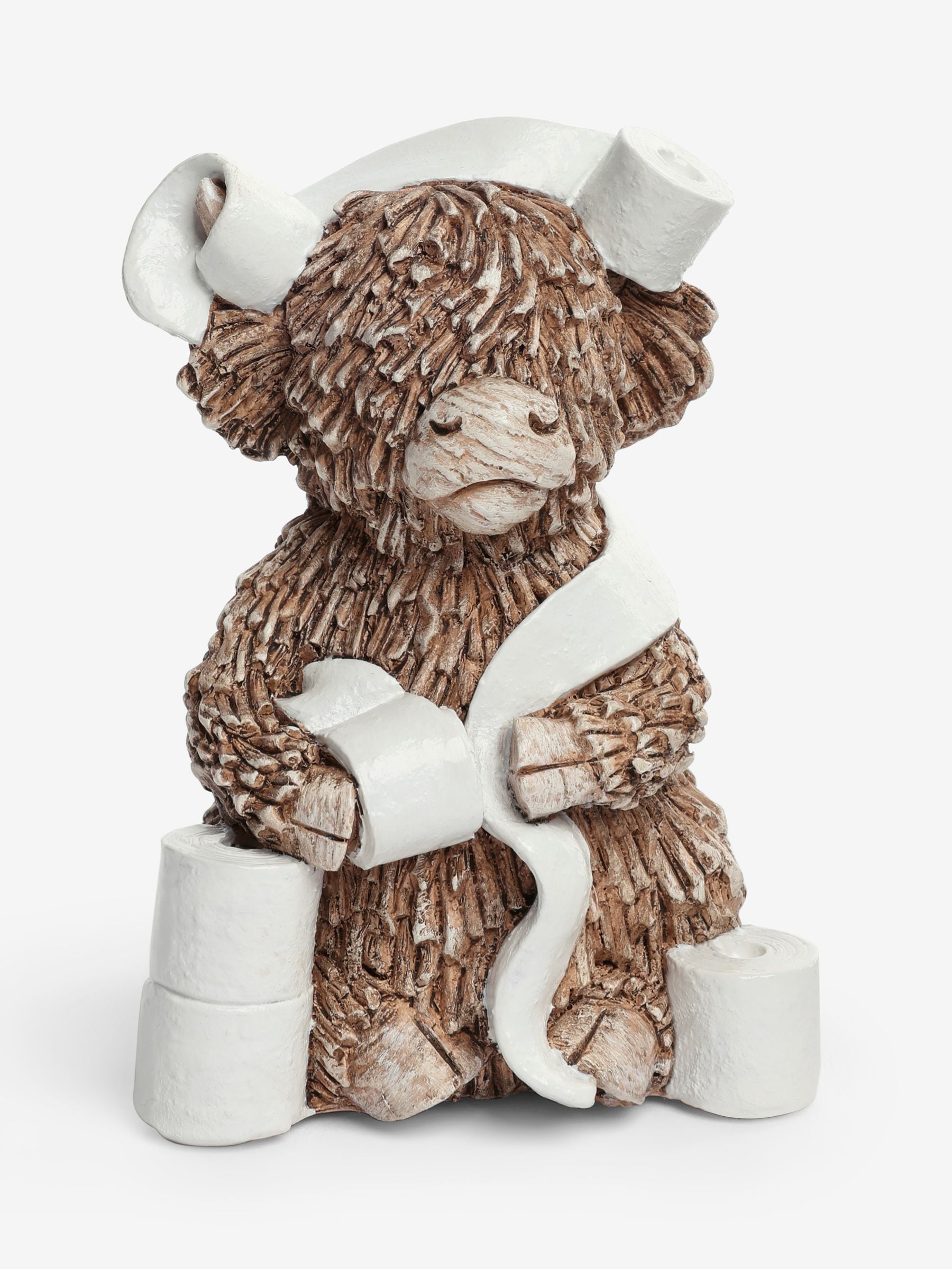 Highland Cow toilet roll holder ornament - British product