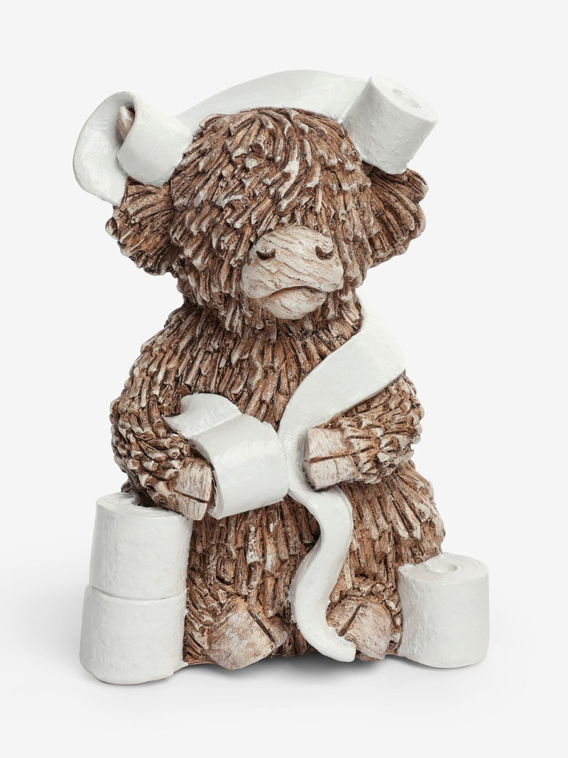 Highland Cow toilet roll holder ornament - British product