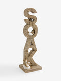 Natural Bertie Bear word block ornament 23.5cm (British brand)