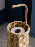 Natural seagrass toilet roll holder with metal stand, UK version