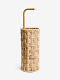 Natural seagrass toilet roll holder with metal stand, UK version