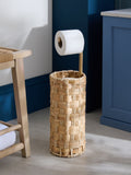 Natural seagrass toilet roll holder with metal stand, UK version