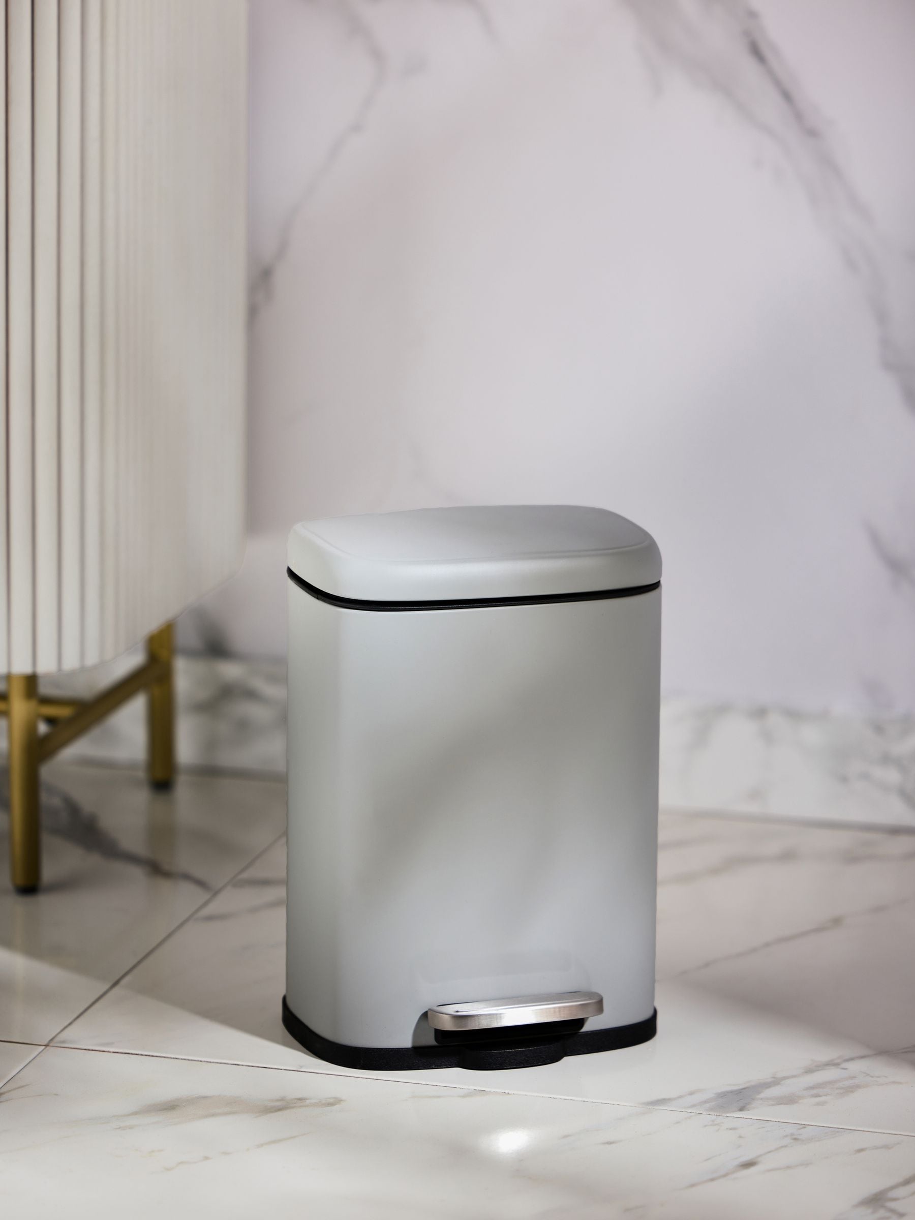 Light Grey Soft Close 5 Litre Pedal Bin