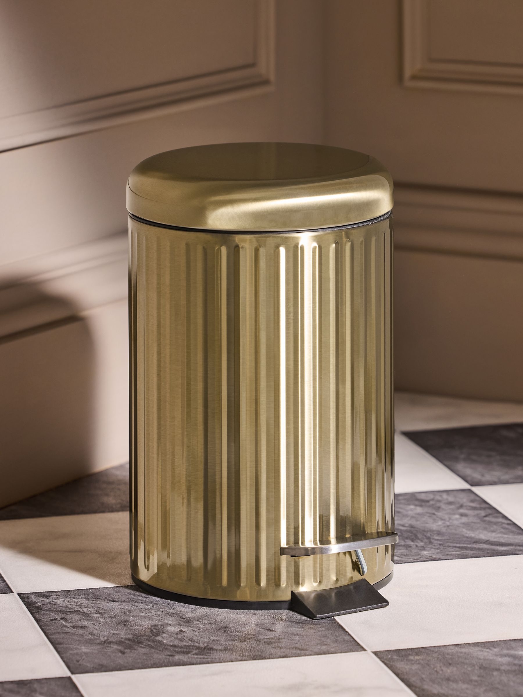 Gold Rib Soft Close 3 Litre Pedal Bin