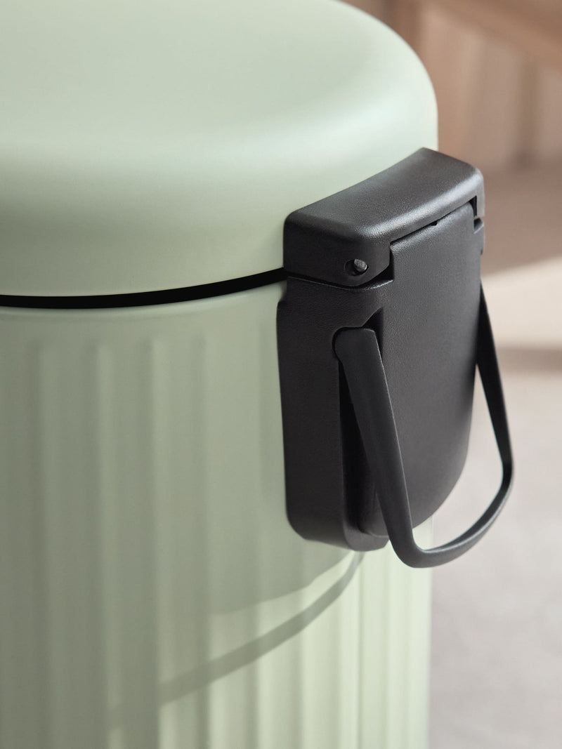 Green Sage Rib Soft Close 3 Litre Pedal Bin
