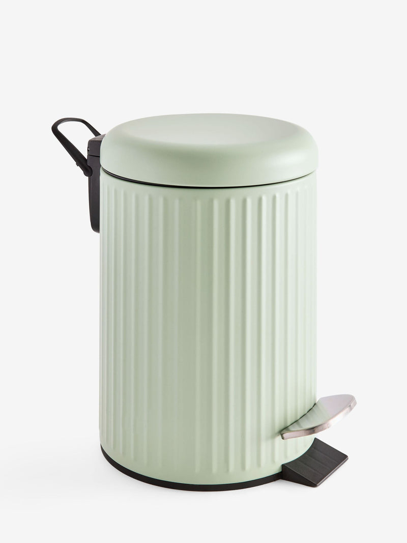 Green Sage Rib Soft Close 3 Litre Pedal Bin