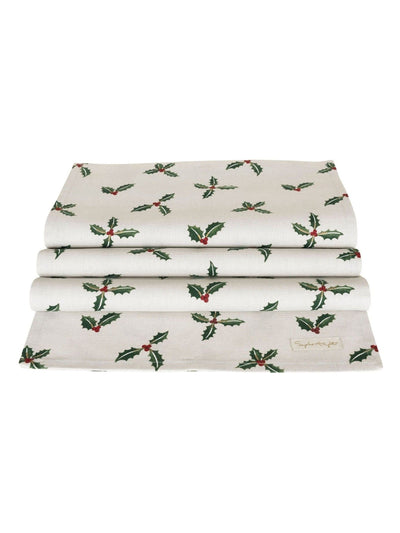 Next Sophie Allport Natural Holly & Berry Festive Fabric Table Runner 280cm x 35cm- Buy online at McGrocer