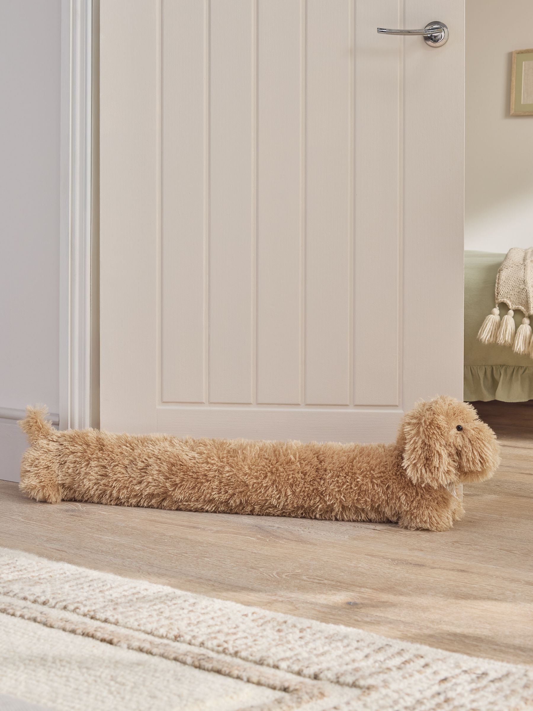 Natural Louis the Labradoodle draught excluder, British product