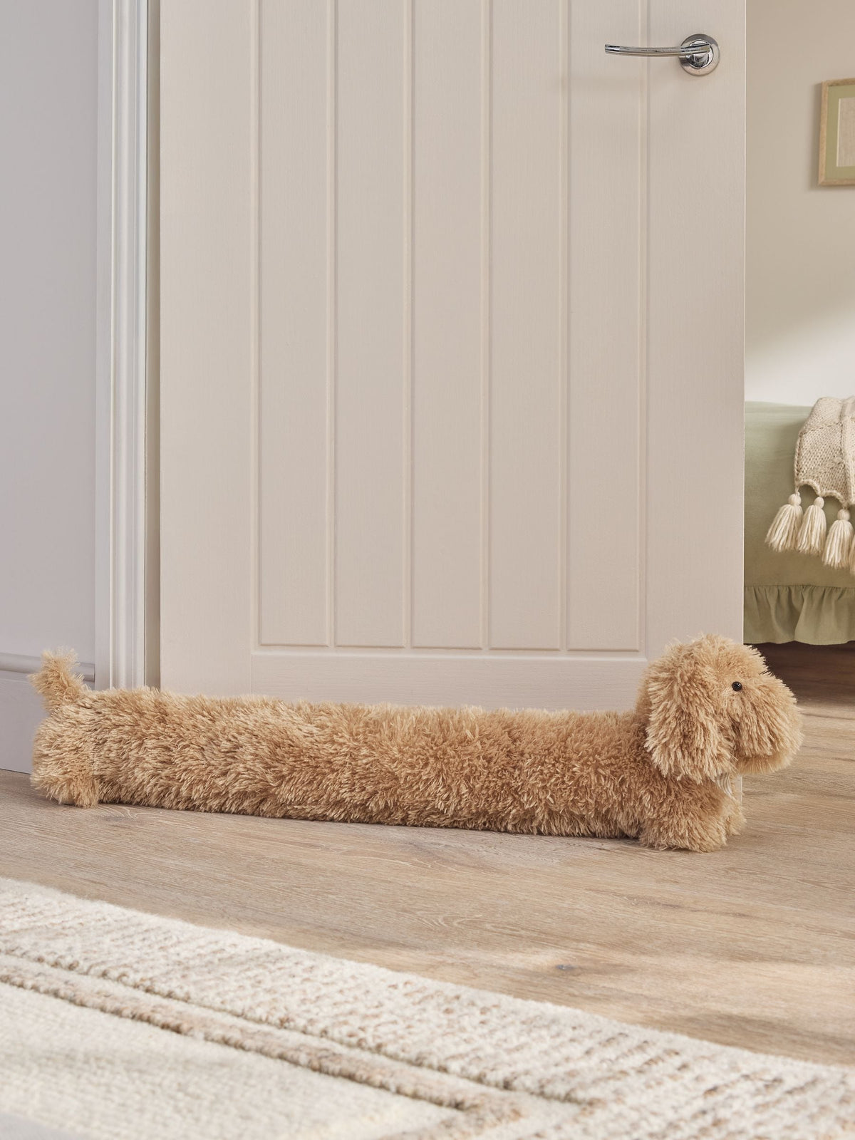 Natural Louis the Labradoodle draught excluder, British product