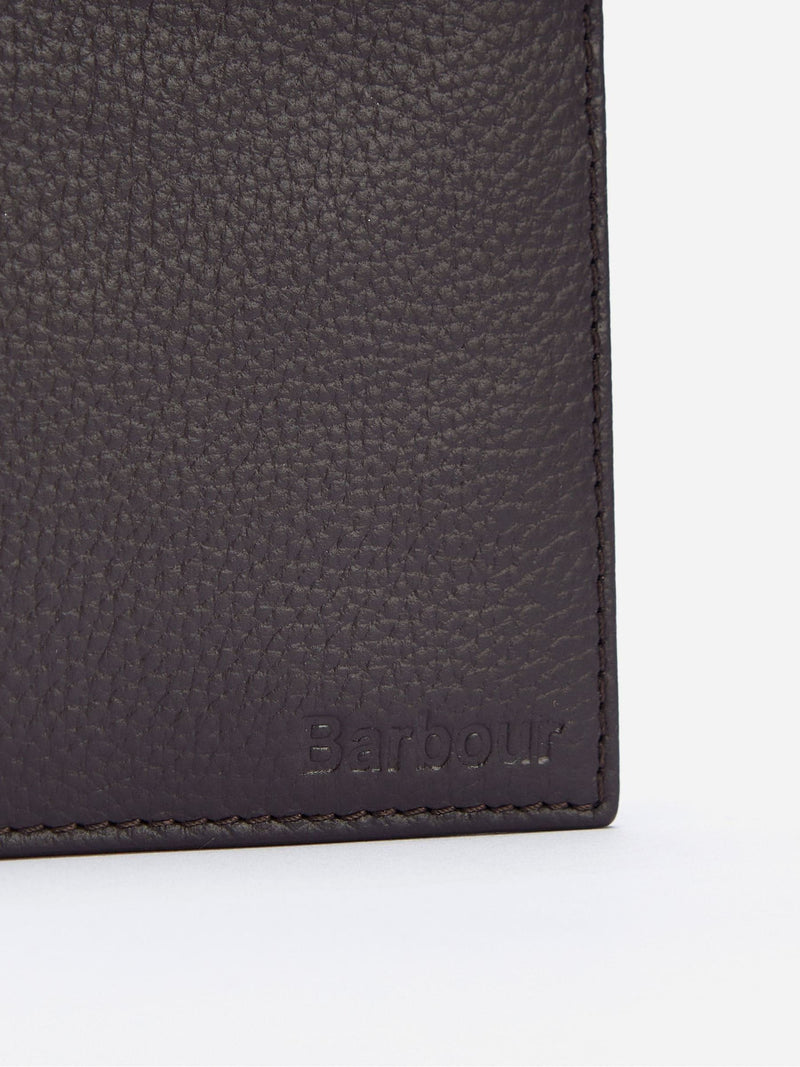 Barbour Amble billfold wallet in brown leather, UK version
