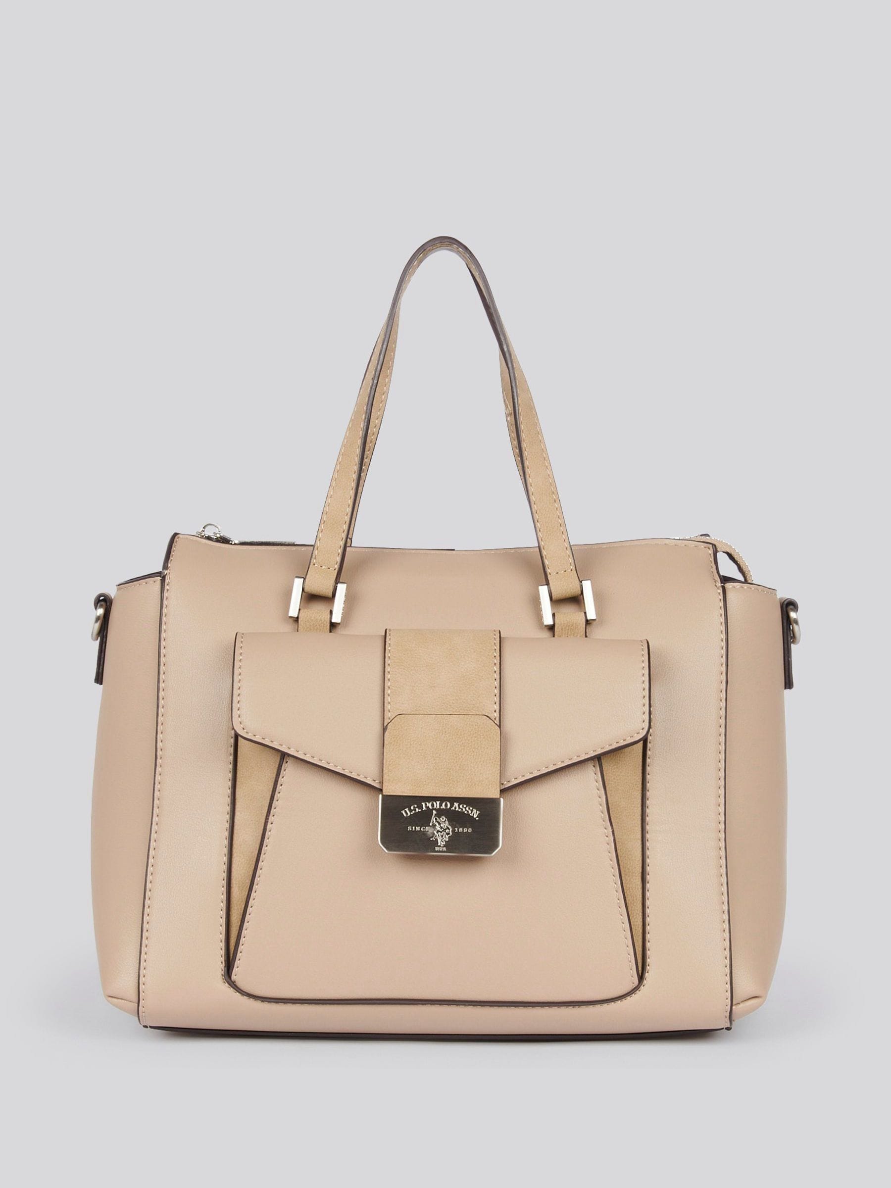 U.S. Polo Assn. nude romantic double handle bag, imported from the UK