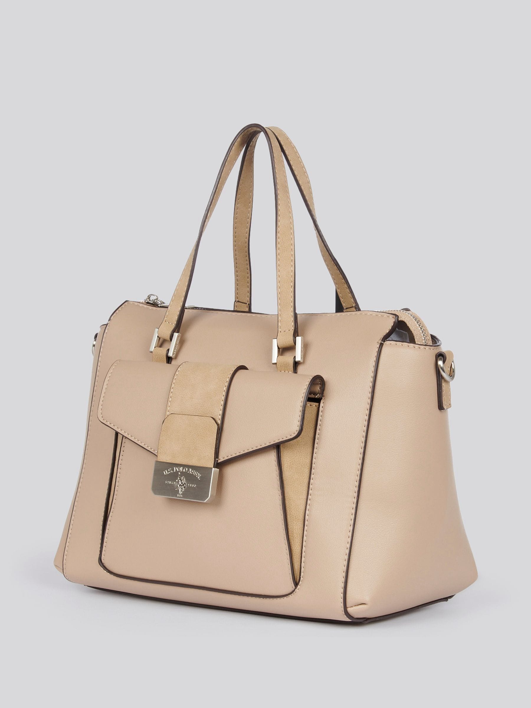 U.S. Polo Assn. nude romantic double handle bag, imported from the UK