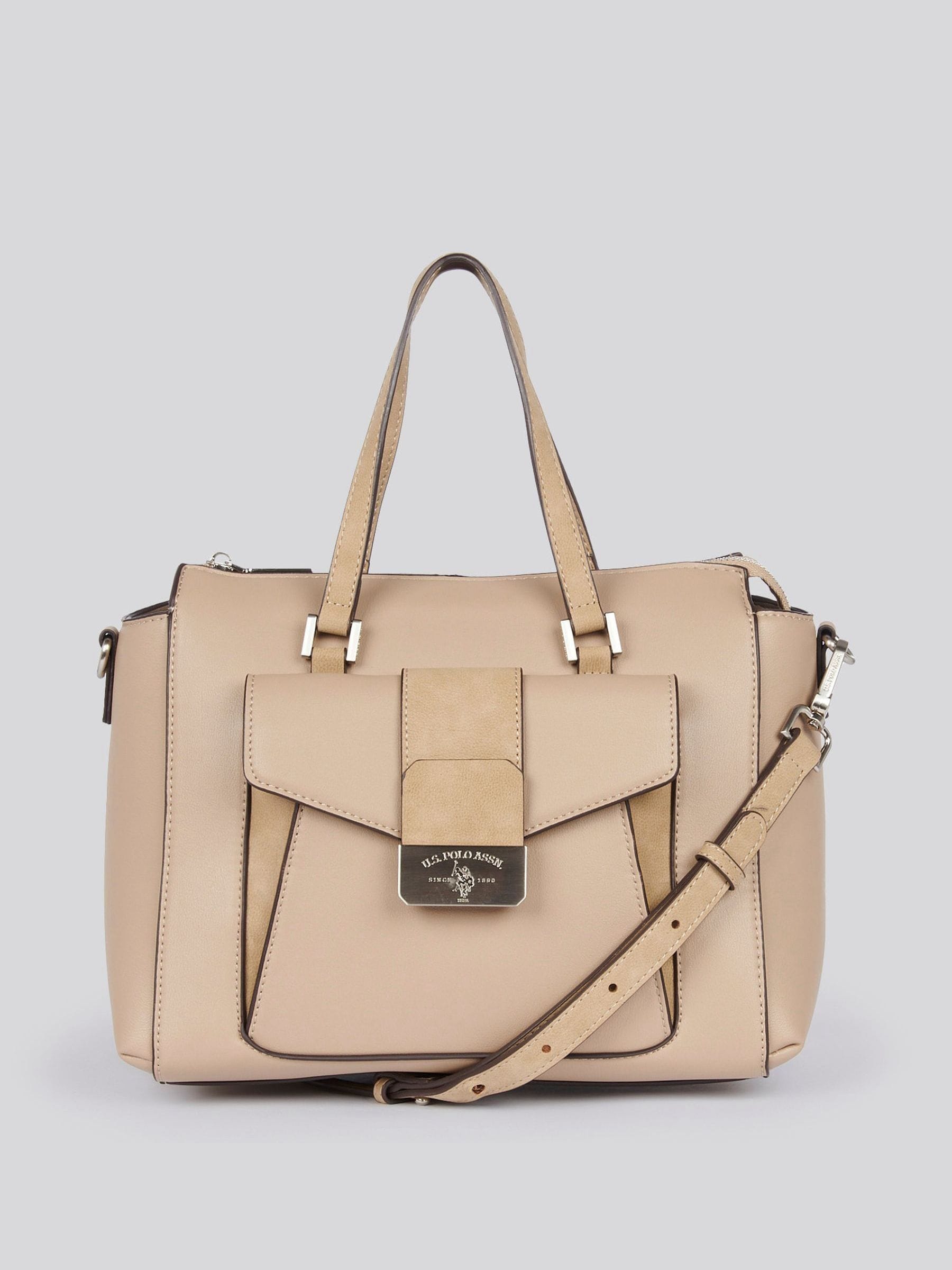 U.S. Polo Assn. nude romantic double handle bag, imported from the UK