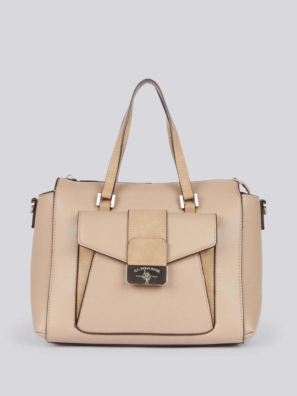 U.S. Polo Assn. nude romantic double handle bag, imported from the UK