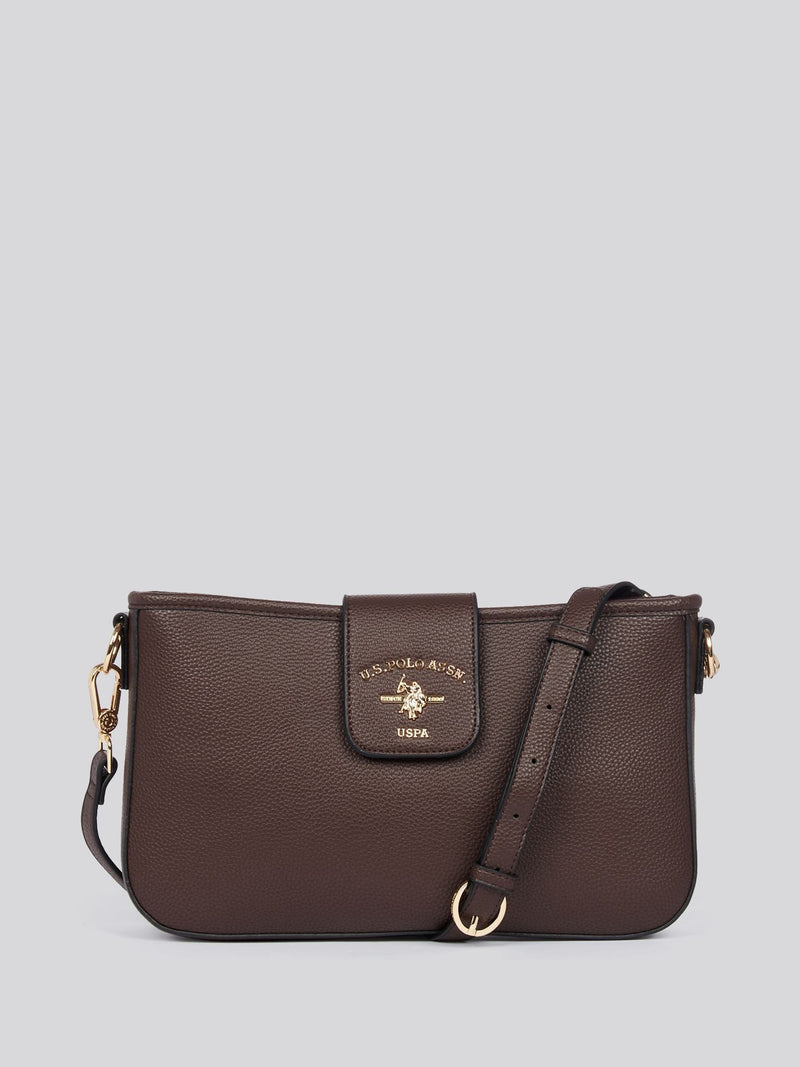 U.S. Polo Assn. Stanford Baguette bag in brown, UK version