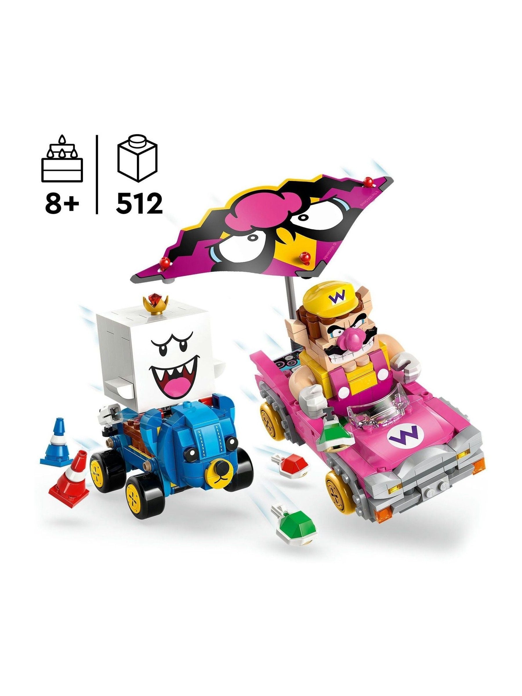 LEGO Super Mario Wario and King Boo figures set 72038, imported from the UK