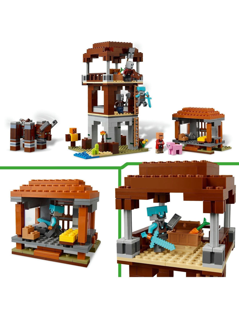 LEGO Minecraft Pillager Outpost and Ravager building toy set, UK version