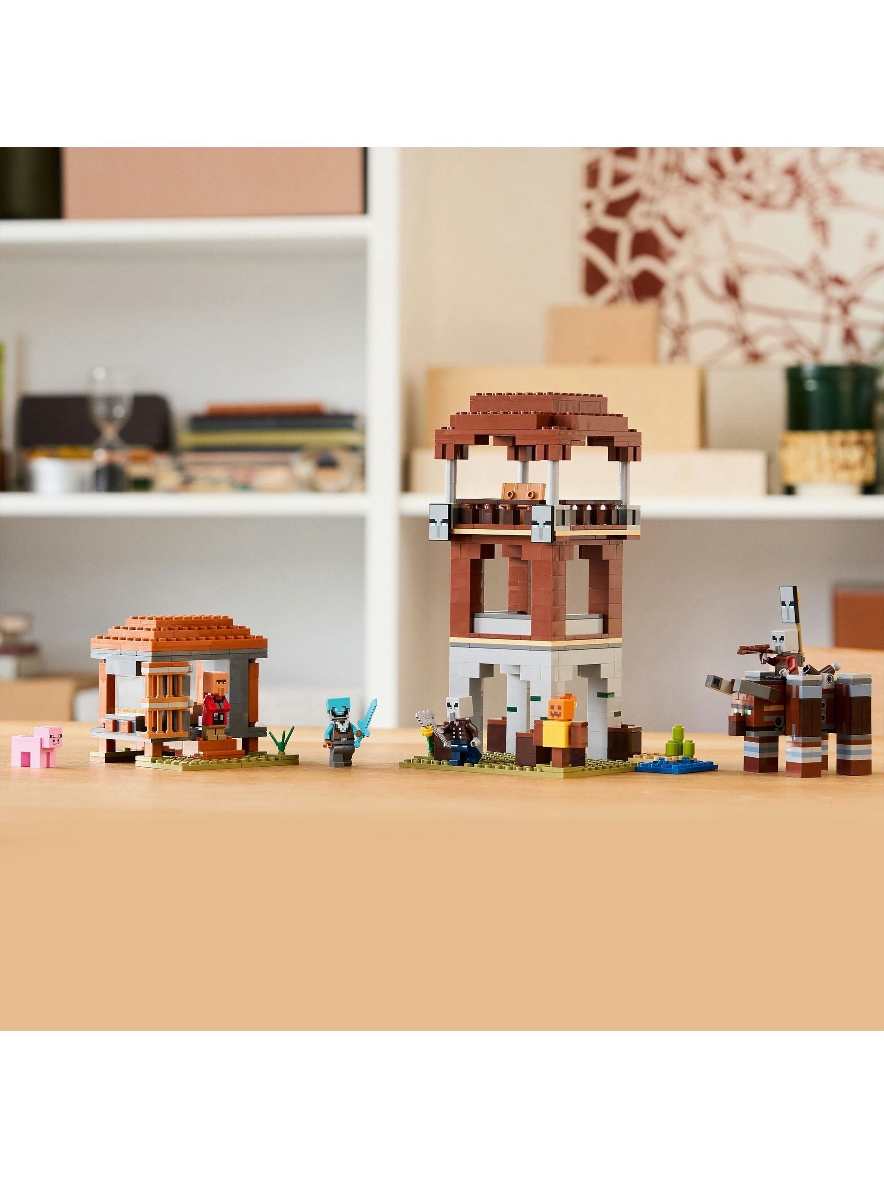 LEGO Minecraft Pillager Outpost and Ravager building toy set, UK version