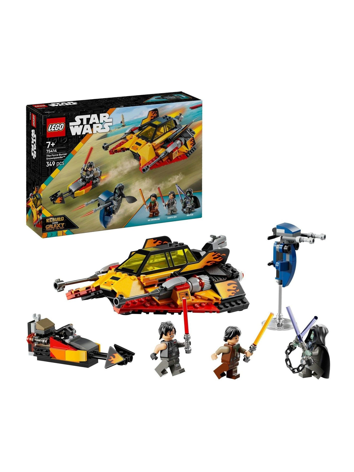 LEGO Star Wars The Force Burner Snowspeeder building toy 75414, imported from the UK