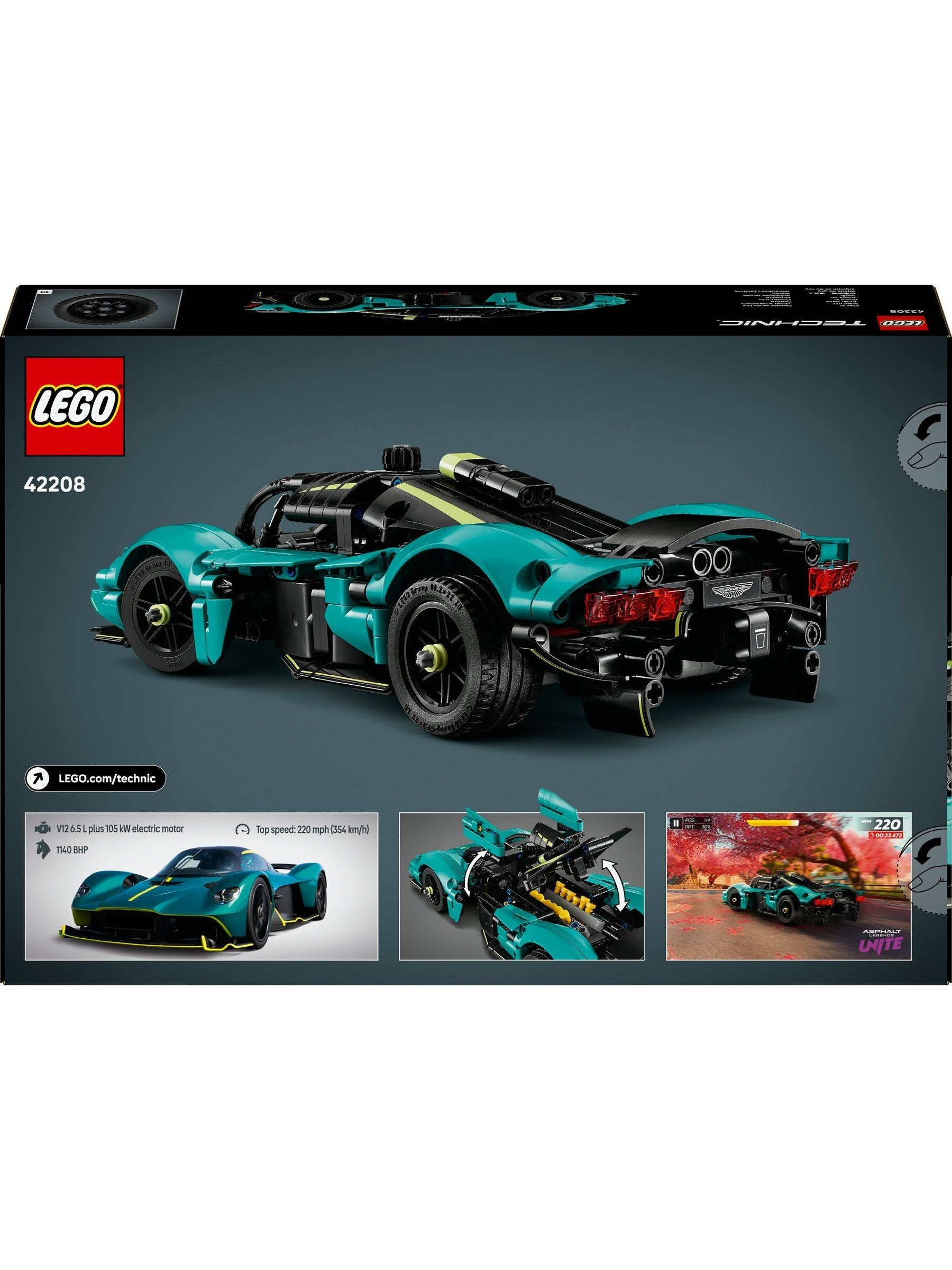 LEGO Technic Aston Martin Valkyrie buildable car model kit, UK version