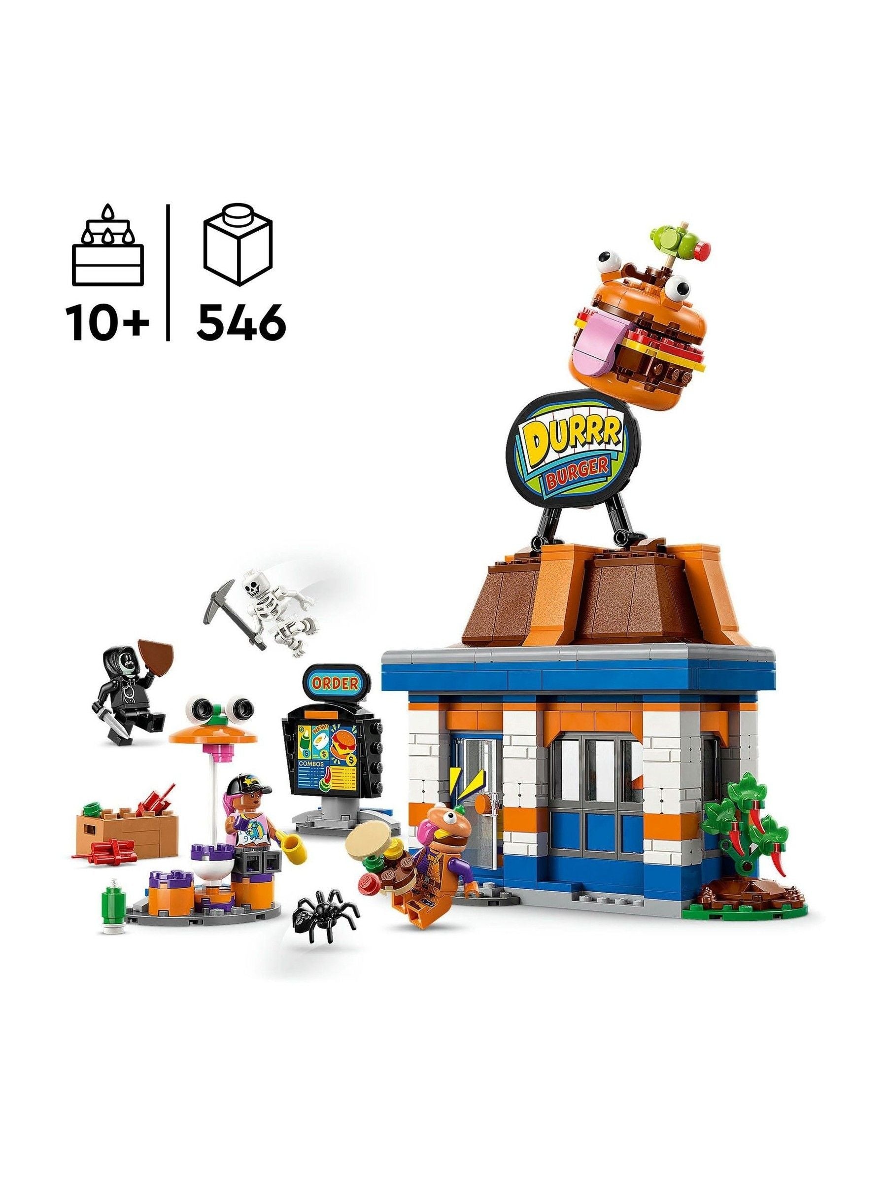 LEGO Fortnite Durrr Burger Restaurant building set 546 pieces, imported from the UK