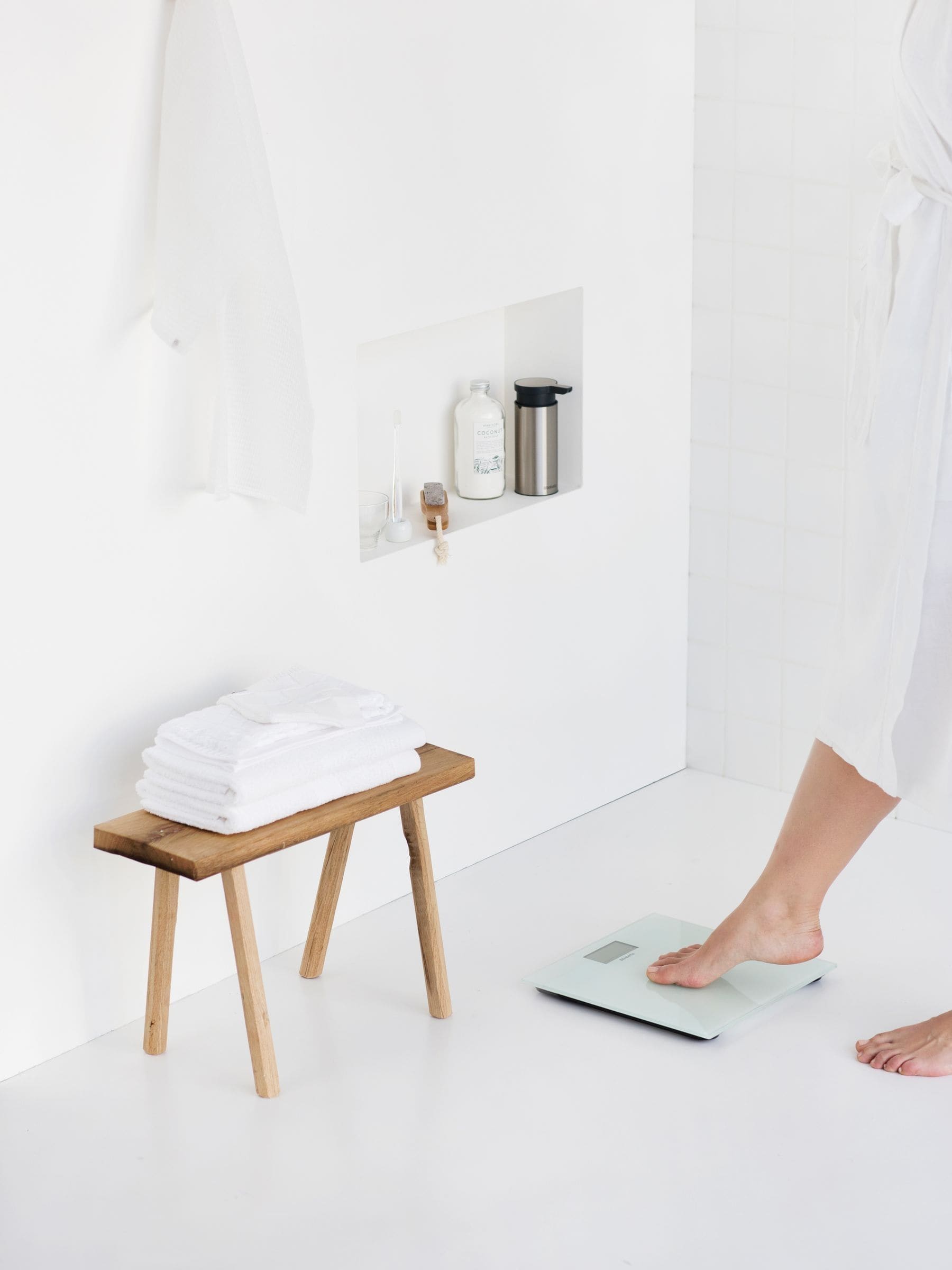 Brabantia white digital bathroom scale (British brand)