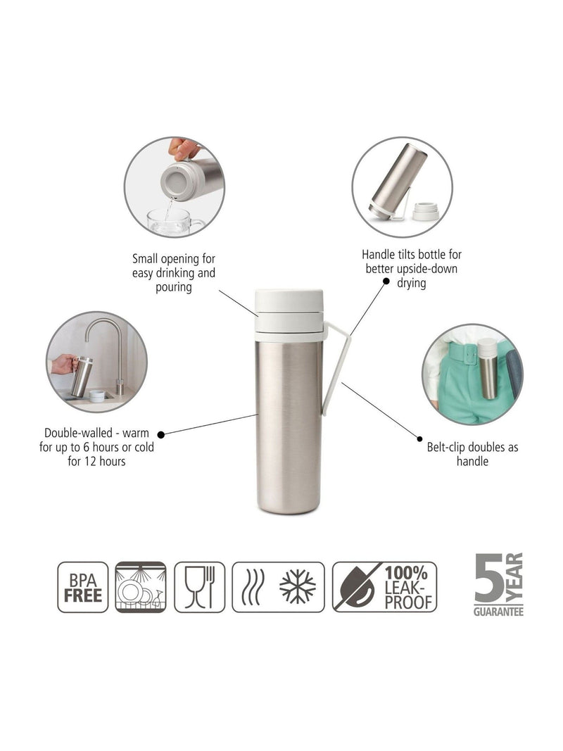 Brabantia insulated flask light grey 500ml, UK version