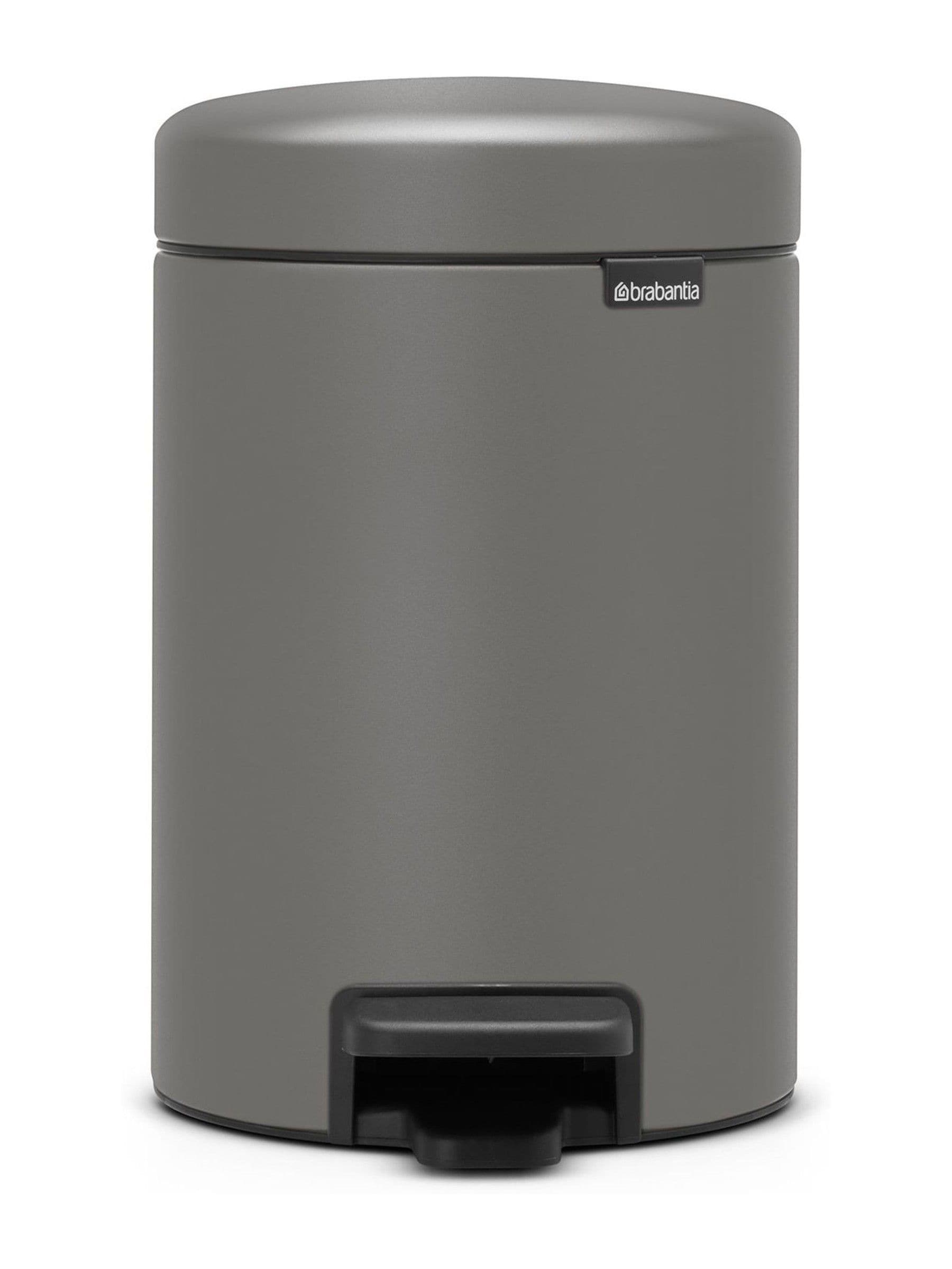 Brabantia Pedal Bin Mineral Concrete Grey 3L - British product
