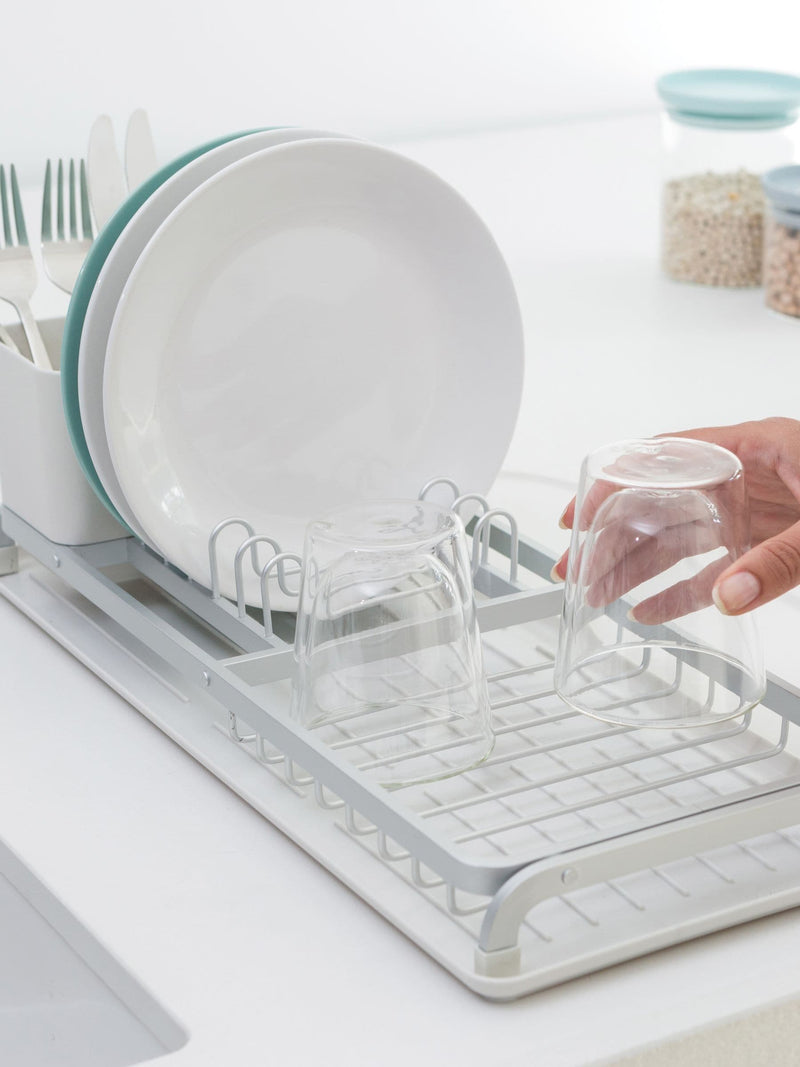 Brabantia Light Grey Sink Side Compact Dish Drying Rack - British product