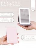 Stylpro LED light up compact mini travel mirror (British brand)