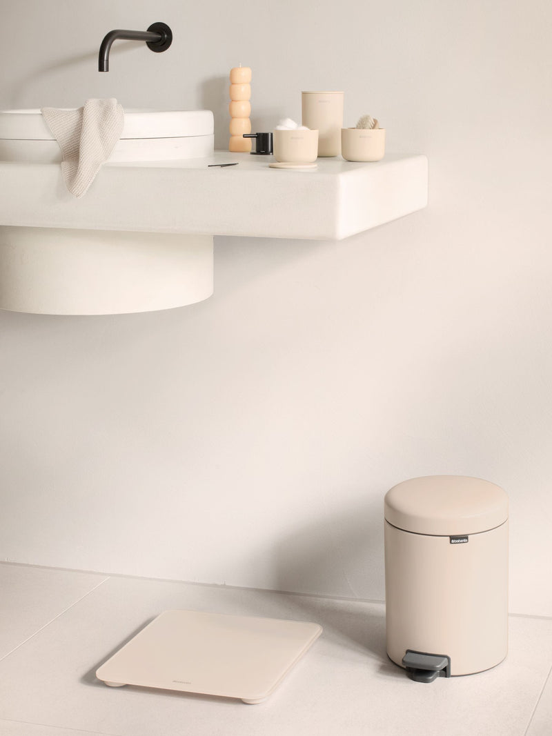 Brabantia Soft Beige ReNew digital bathroom scale, UK version