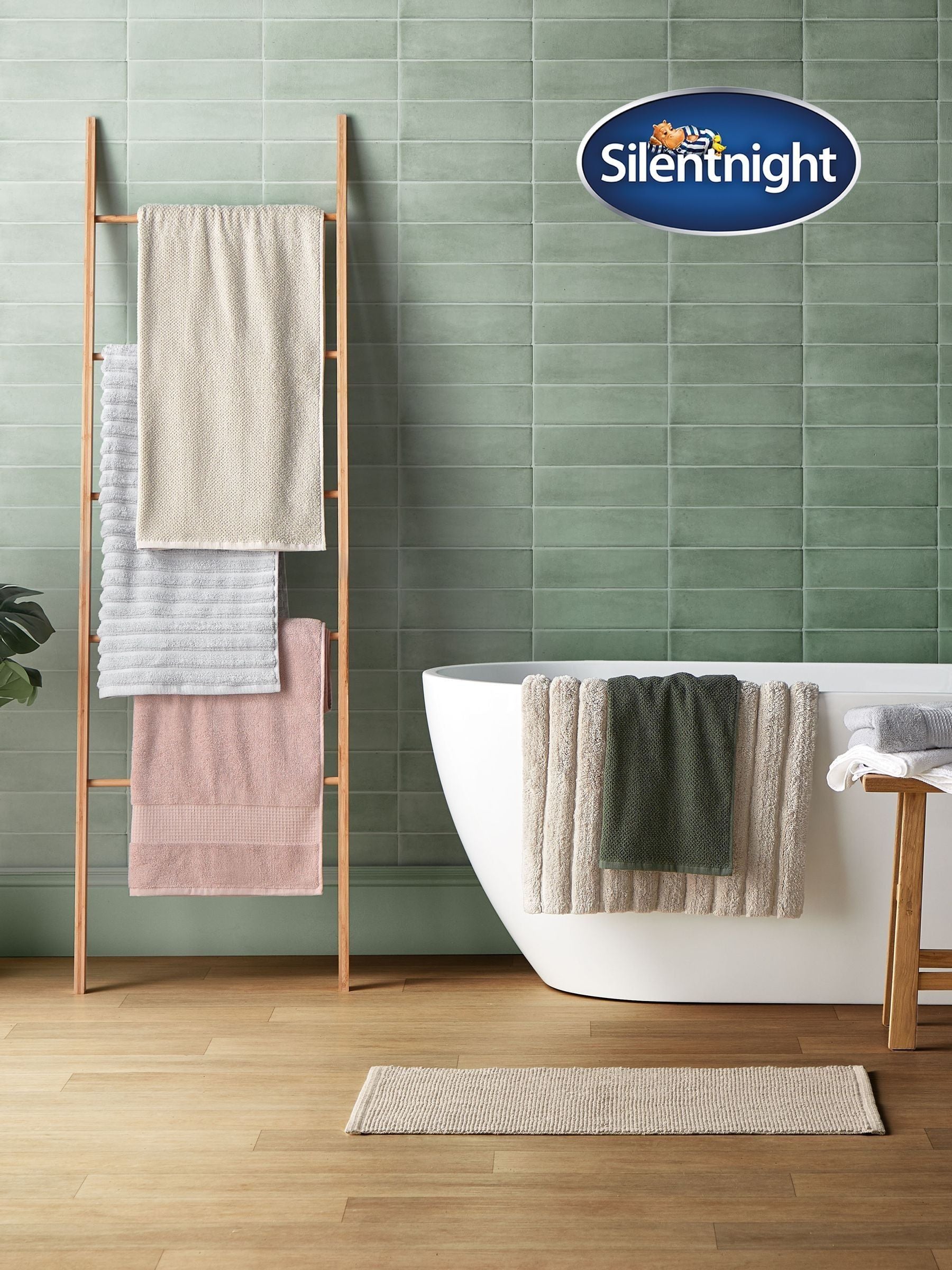 Silentnight white ribbed cotton bath mat 50x80cm - British product