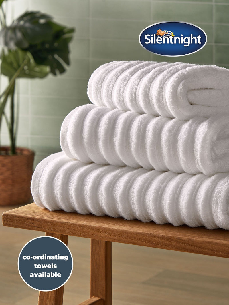 Silentnight white ribbed cotton bath mat 50x80cm - British product