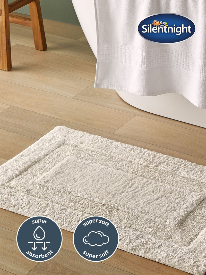 Silentnight Almond White luxury bath mat 50x80cm, UK version