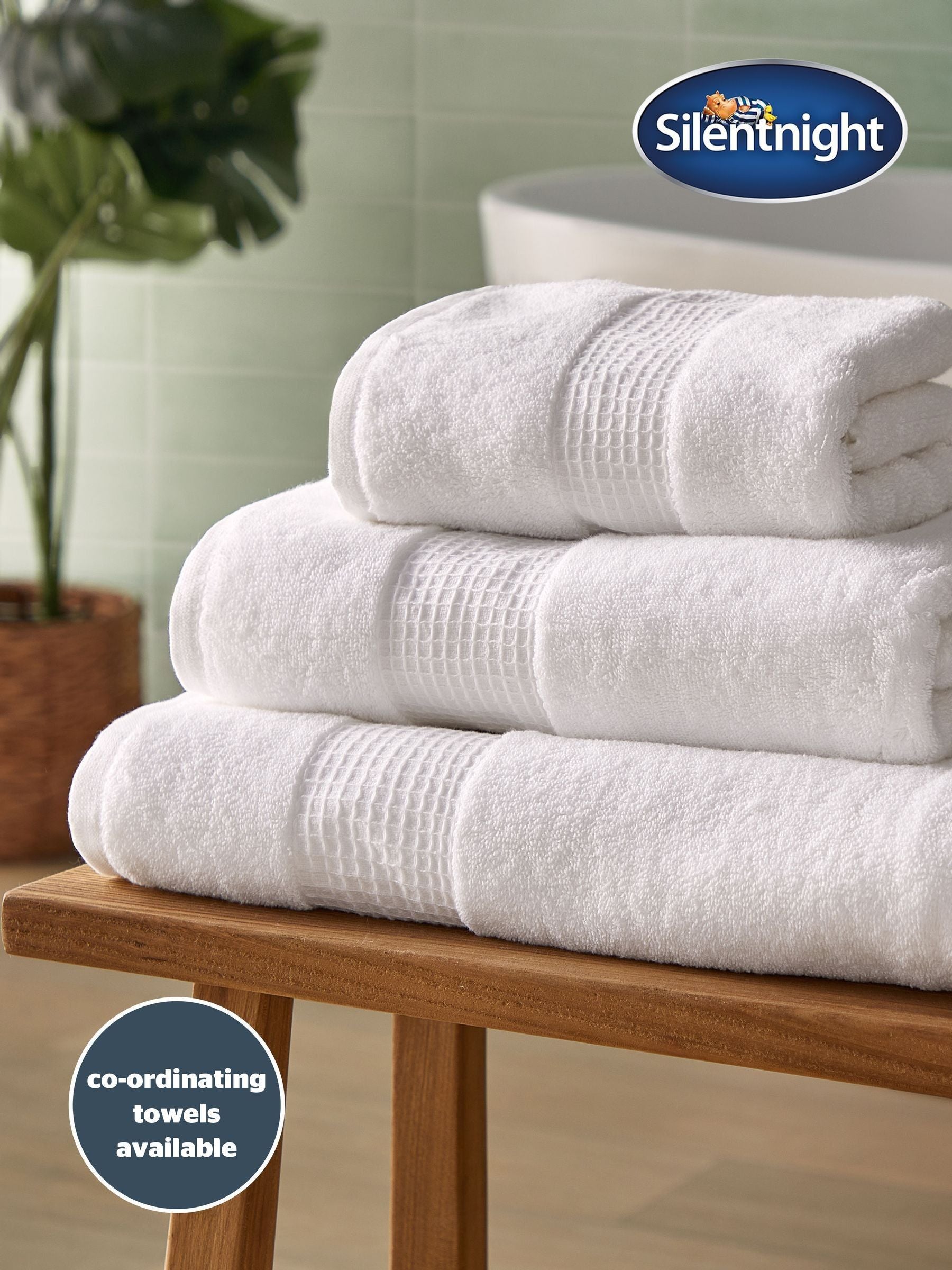 Silentnight Almond White luxury bath mat 50x80cm, UK version