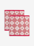 Heart face cloths pink set of 2, imported from the UK
