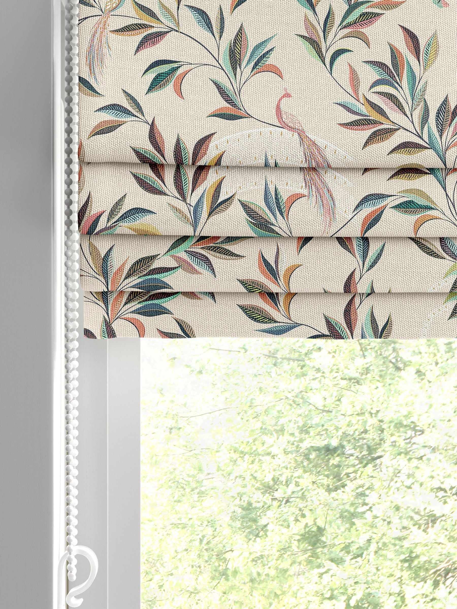 Sophie Allport ornamental peacock roman blind natural cotton - British product
