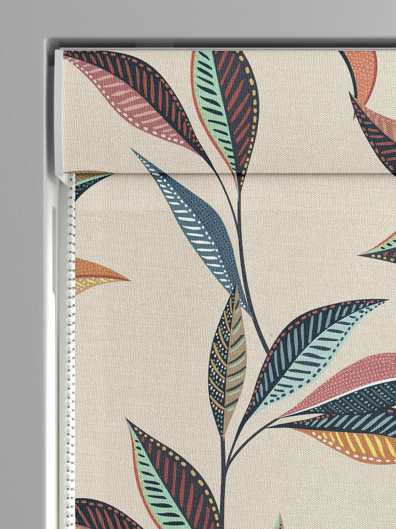 Sophie Allport ornamental peacock roman blind natural cotton - British product