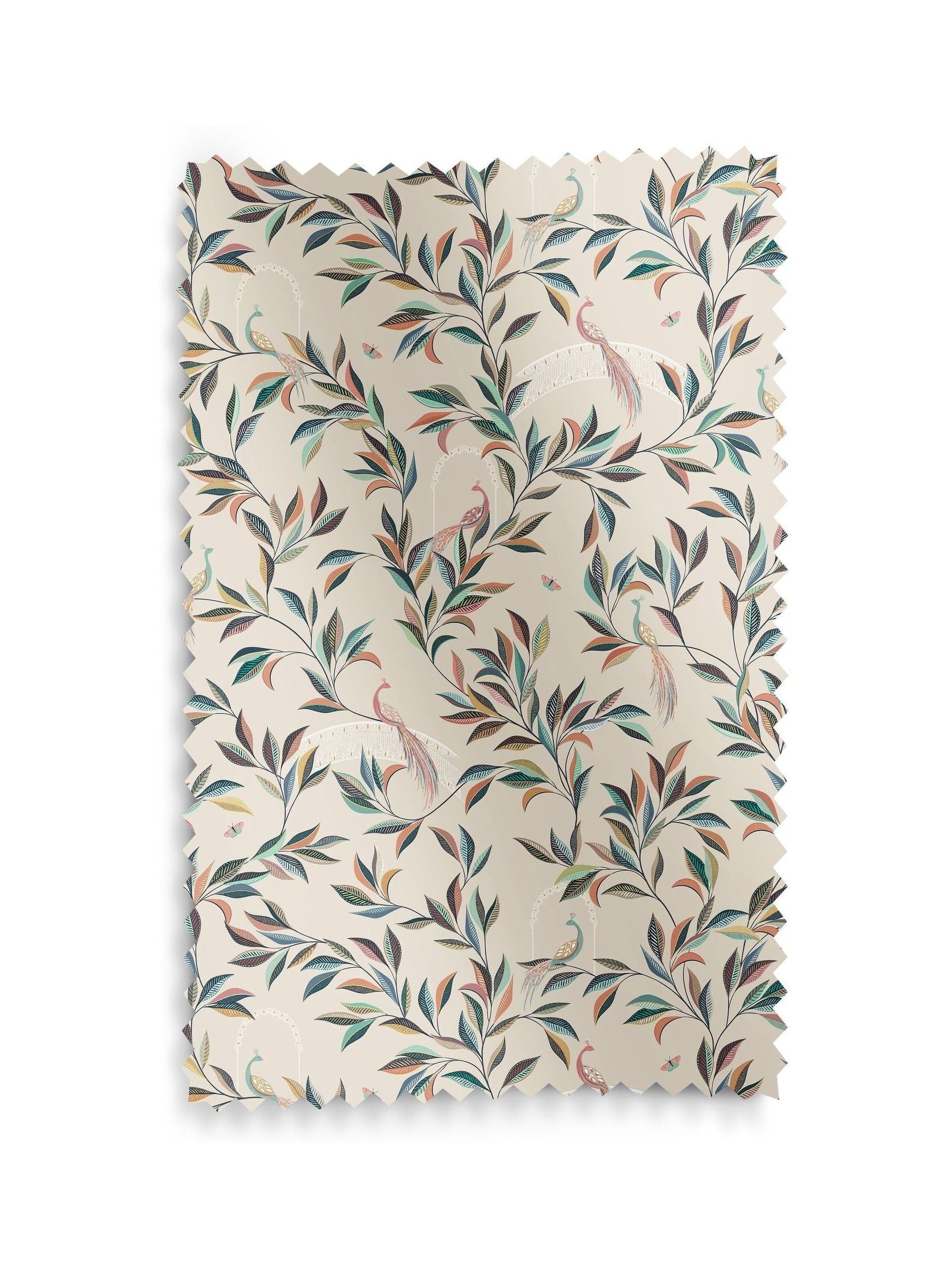 Sophie Allport ornamental peacock roman blind natural cotton - British product