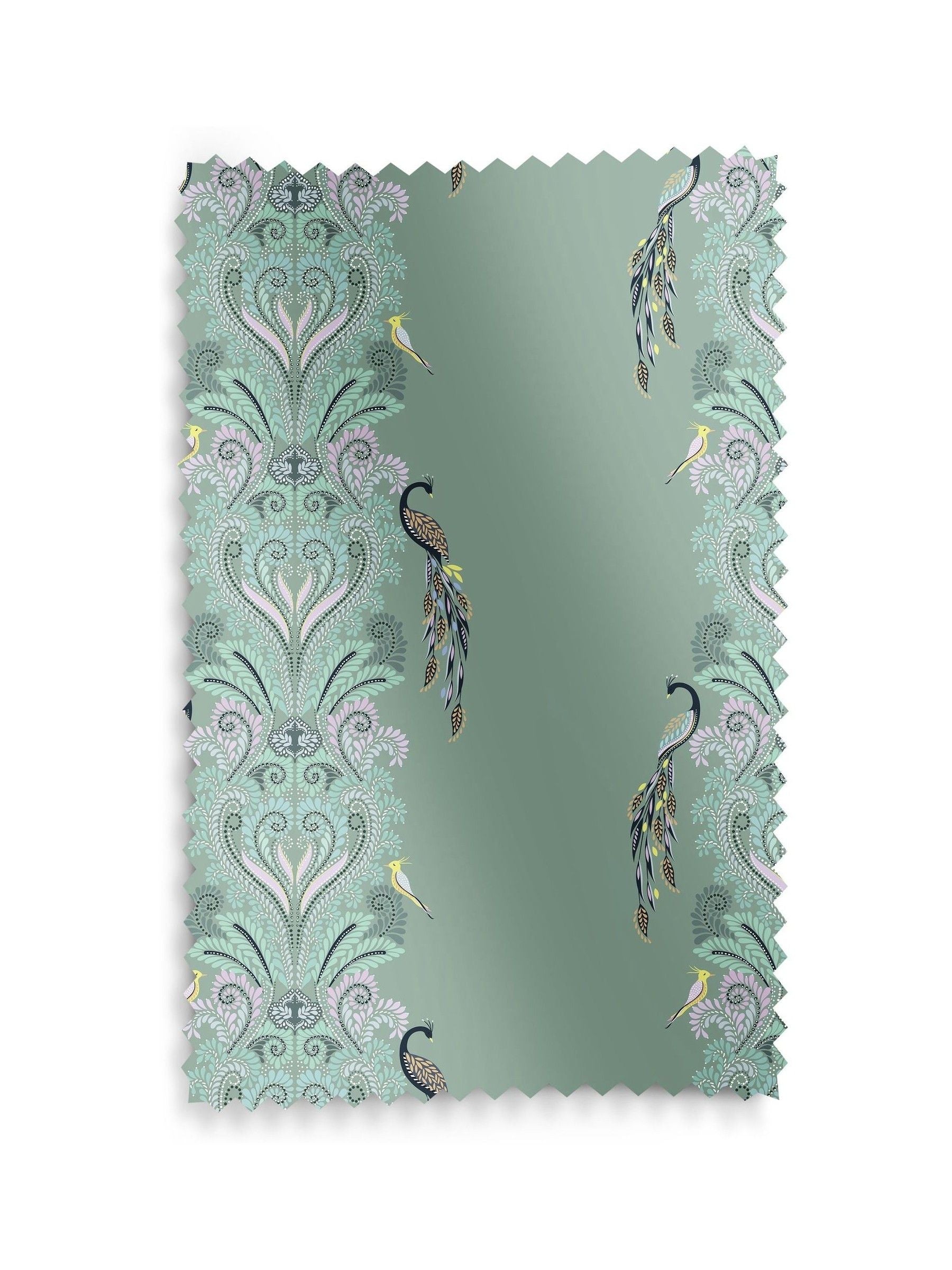 Sara Miller Roman blind sage green peacock filigree 1500x1400mm, imported from the UK