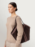 Hereu brown Calella curly shearling trim tote bag (British brand)