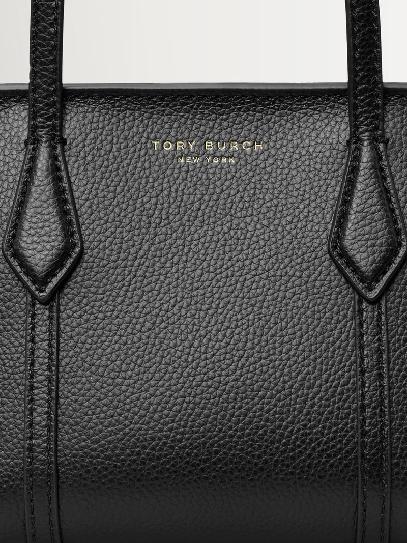 Tory Burch Perry Mini Tote black leather, imported from the UK